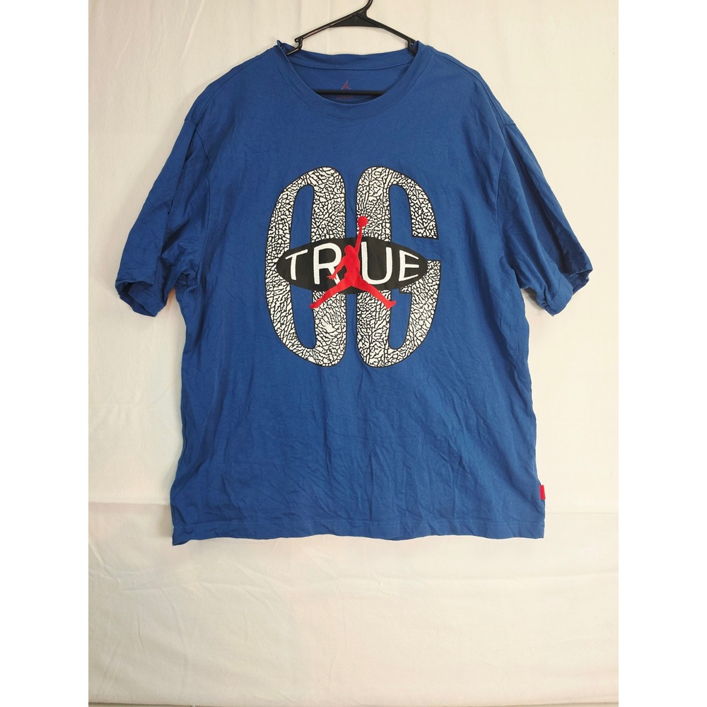 Nike Air Jordan Brooklyn Mens True OG Elephant Print Graphic T-Shirt Blue XXL